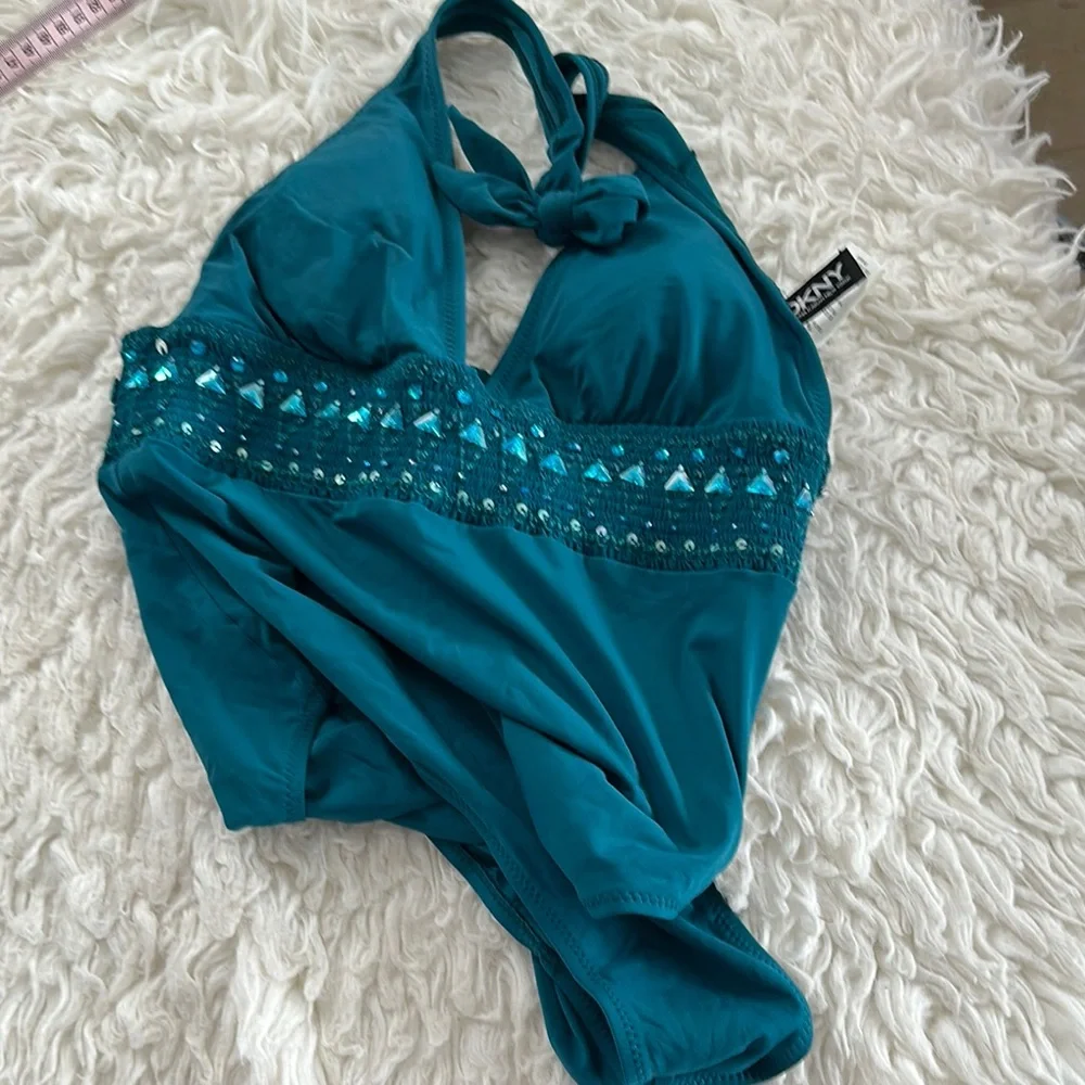 DKNY Teal One-Piece Swimsuit - Picture 10 of 12